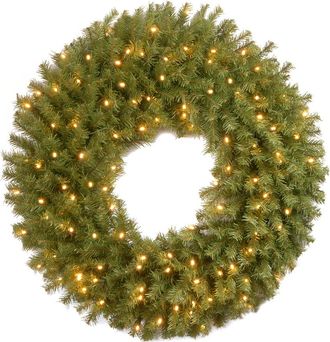 National Tree Company Norwood Fir Wreath With 100 Led Lights