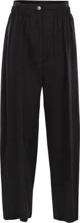 Sportmax Quito Wide Broeken - Dames - Wijde Broeken - Zwart - 2XS - Wol - Broeken