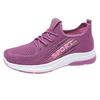 Generic Orthopedic Walking Trainers for Women Womens Wide Fit Gym Shoes Breathable Mesh Fashion Shoes Ladies Comfortable Up Casual Lace for UK Ladies Sneakers
