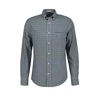 GANT Overhemden, Heren, Blauw, L, Polyester, Checked Twill Shirt
