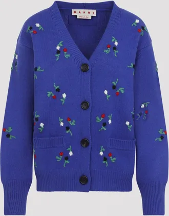 Marni Embroidered Floral Cardigan