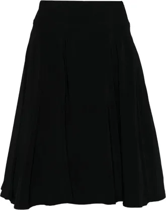 Yohji Yamamoto Rokken, Dames, Zwart, M, Polyester, Rok met hoge taille