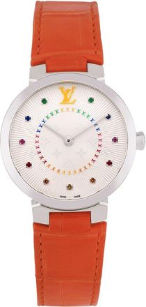 Louis Vuitton Womens Tambour Slim MM Rainbow Watch, Circa 2000s (Authentic Pre-Loved)
