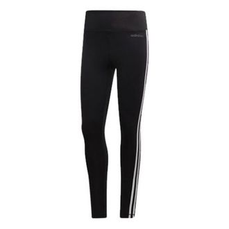 adidas (WMNS) adidas Designed 2 Move 3-Stripes High-Rise Long Tights Asia Sizing Black White DU2040