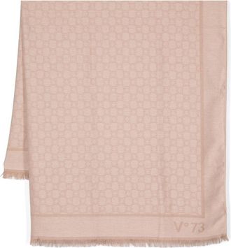 V° 73 geometric-jacquard scarf - women - Polyester - One Size - Neutrals
