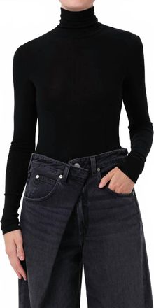 A Gold E Wilma Turtleneck Bodysuit In Black