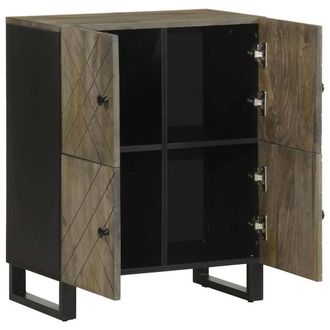Berkfield Home Sideboard Black 60x33x75 cm Solid Wood Mango | Size: 60 x 33 x 75 cm