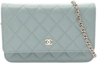 Chanel Pre-owned Vintage Shoulder Bag - Dames - Vintage Schoudertas - Blauw - ONE Size - Leer - Vintage