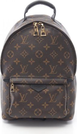 Louis Vuitton Black Brown Coated Canvas Leather Backpack (Pre-Owned)
