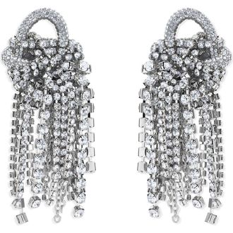 Area Messy Chain Drop Earrings in Clear Crystal/Silver at Nordstrom