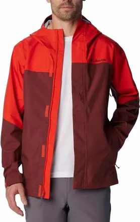 Columbia Wahkeena Falls 3L Shell Jacket Mens Red Hooded Full Zip SGN1738