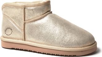 Dearfoams Fireside by Dearfoams Womens Riverland Genuine Shearling Micro Bootie
