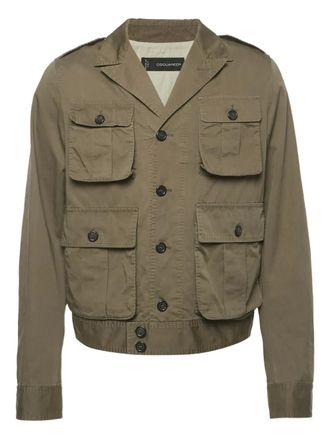 Dsquared2 Katoenen jack met klepzakken - Groen