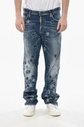 Dsquared2 Stretch Cotton Jeans ROADIE with All-Over Stars 22cm Dsquared2