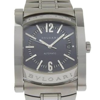 Bulgari Pre-owned Assioma Stainless Steel Automatic - Heren - Pre-owned - Grijs - Maat: ONE Size