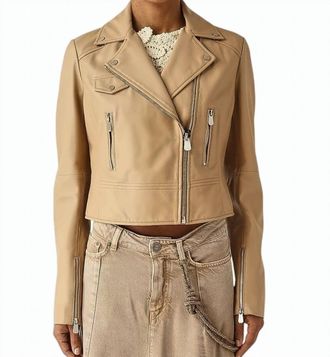 Pinko New Sensibile Cropped Leather Jacket