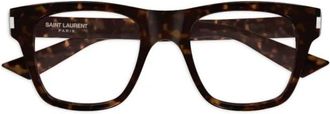 Saint Laurent Bril met vierkant montuur - Heren - Brillen - Bruin - 52 MM - Accessoires