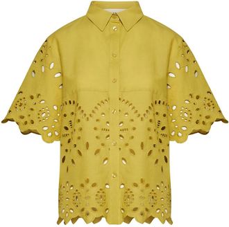 Silvian Heach Camicia con ricami traforati ornamentali - Dames - Blouses - Oranje - L - Overhemden