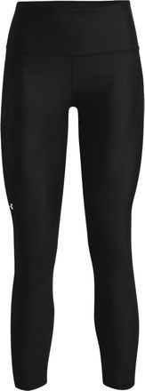 Under Armour Womens Standard HeatGear High No-Slip Waistband Ankle Leggings, Black (001)/White, Medium Short