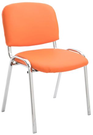 Clp Silla con patas de metal y asiento en Simil cuero Naranja