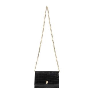 Alexander McQueen Small Skull Clutch - female - Alexander McQueen - Cross Body Bags - Black - ONE SIZE - Bags