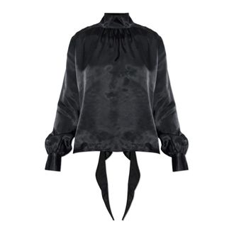 VETEMENTS Blouses, female, Black, Size: XS Satin Open-Back Top