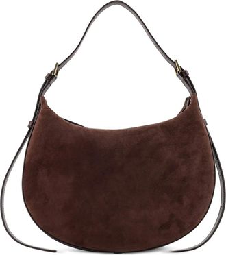 ATP Atelier curved suede shoulder bag - women - Calf Leather/Cotton/Calf Suede - One Size - Brown