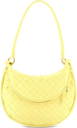 Bottega Veneta Gemelli Intrecciato Leather Small shoulder bag - Geel