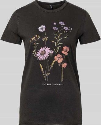 Only Regular Fit T-Shirt aus reiner Baumwolle Modell LUCY in Black, Gr&ouml;&szlig;e XL