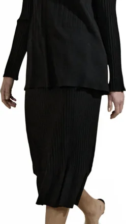 Sita Murt/ Midi Straight Mini Pleated Skirt In Black