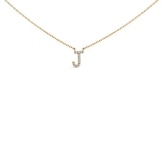 House of Brilliance 10K Gold Diamond Accent A-Z Block Initial Pendant Necklace