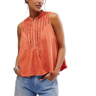 Free People Sunkissed Sleeveless Top In Red Mango
