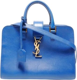 Saint Laurent Pre-owned Handbags, female, Blue, Size: ONE SIZE Pre-owned Fabric Handbag