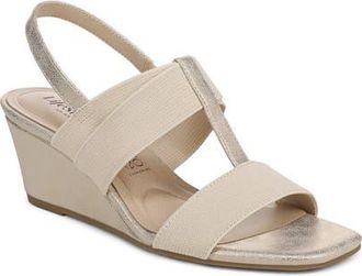 Life Stride Sweet Slingback Wedge Sandal in Platino Gold at Nordstrom, Size 6.5