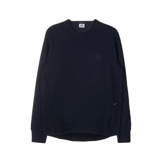 C.P. Company Sweatshirt met ronde hals van stretchfleece - Heren - Sweatshirts - Blauw - XL - Katoen - Hoodies & sweatvesten