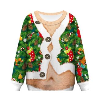 Generic Rude Christmas Jumpers For Men Winter MenS Christmas Sweatshirt Funny Ugly Dirty Penis Secret Casual Loose Round Neck Hoodless Sweatshirt Plus Size Ca