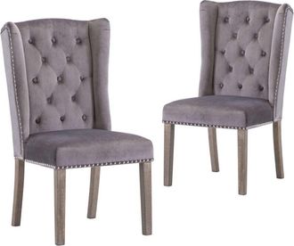 vidaXL Vidaxl - Sillas De Comedor 2 Unidades Terciopelo Gris
