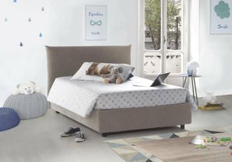Dmora Dmora - Cama De Plaza Y Media Dlevant, Cama Contenedor Con Revestimiento De Tela, 100% Made In Italy, Apertura Frontal, Adecuado Para Colch&oacute;n Cm 120x1