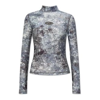 Diesel Dames, Tops, Grijs, Maat: 2XS Polyamide