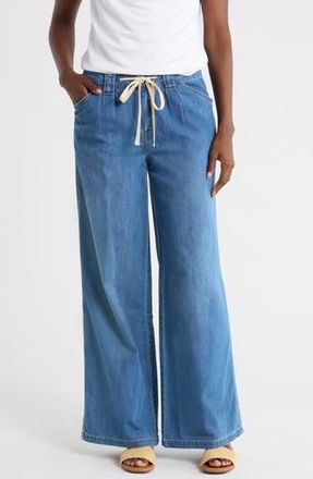 Sanctuary Vacationer Wide Leg Pants in Tropical Tide Blue at Nordstrom Rack, Size X-Small