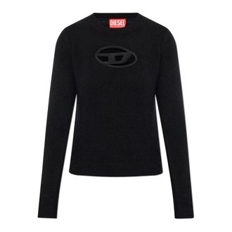 Diesel Sweater M-Areesa-Slim - Dames - Ronde hals truien - Zwart - XS - Wol - Truien & Vesten
