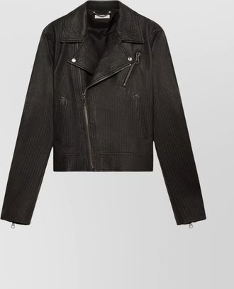 1989 STUDIO leather woven biker jacket