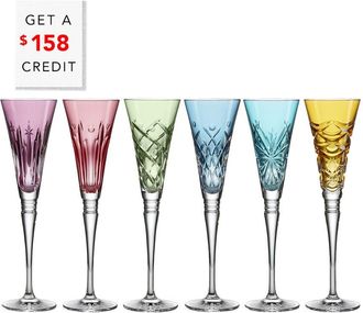 Waterford Set Of 6 Winter Wonders Flutes, Assorted With $158 Credit