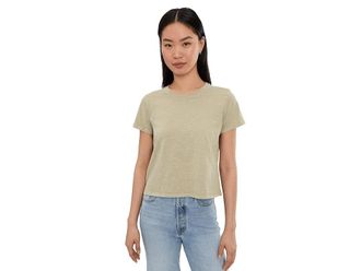 Splendid Louisa Short Sleeve T-Shirts Womens Clothing Fawn : LG (Womens 10-12), Cotton