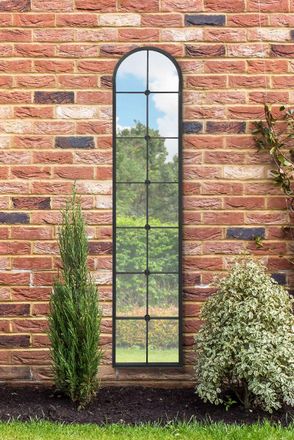 MirrorOutlet Black Framed Arched Leaner Garden Wall Mirror 75 X 16 (190 X 40CM) | Size: 1 Pack