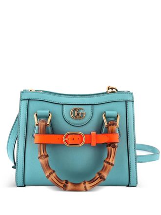 Gucci Diana NM Bamboo Handle Tote Leather Mini crossbody bag - Blu