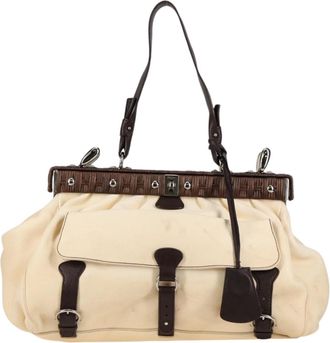 Ferragamo Gancini Beige Leather Handbag (Pre-Owned)