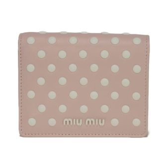 Miu Miu Pink White Leather Wallet (Bi-Fold) (Pre-Owned)