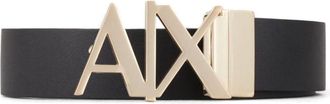 A|X Armani Exchange logo-buckle leather belt - men - Bovine Leather (top grain) - 75 - Black