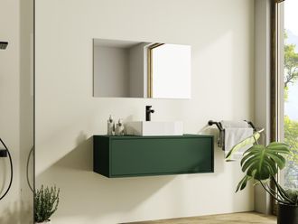 Vente-Unique Mobile sotto lavabo sospeso Verde opaco 94 cm - TEANA II